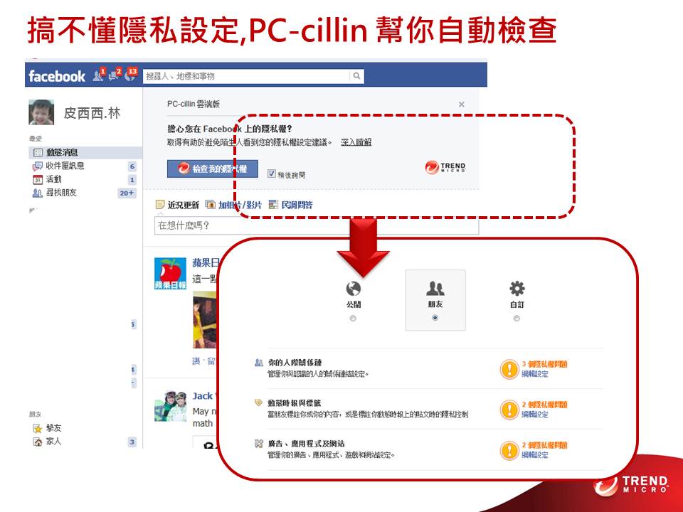 PCC2013雲端版 Facebook FB 臉書隱私設定/隱私設定掃描器