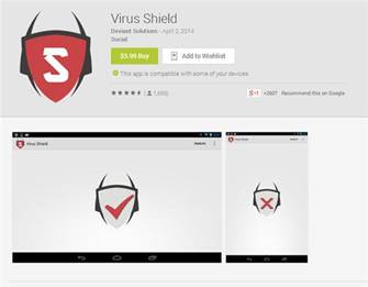 fake app1 Virus Shield 在 Google Play 上的購買畫面。