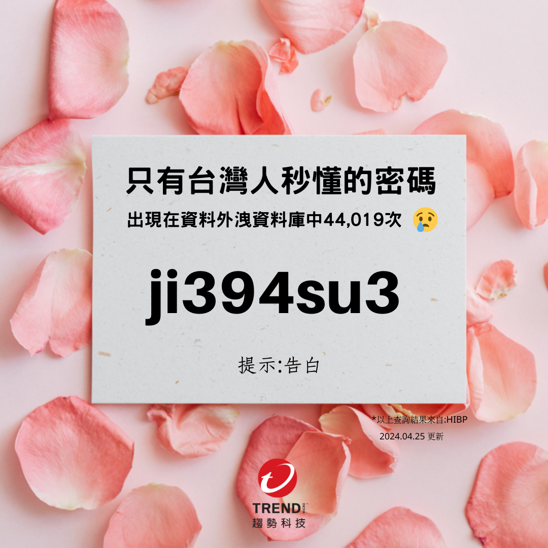 台灣人愛用的密碼,這些不用一秒就被破解!「ji394su3」這種台式密碼也不安全- 資安趨勢部落格