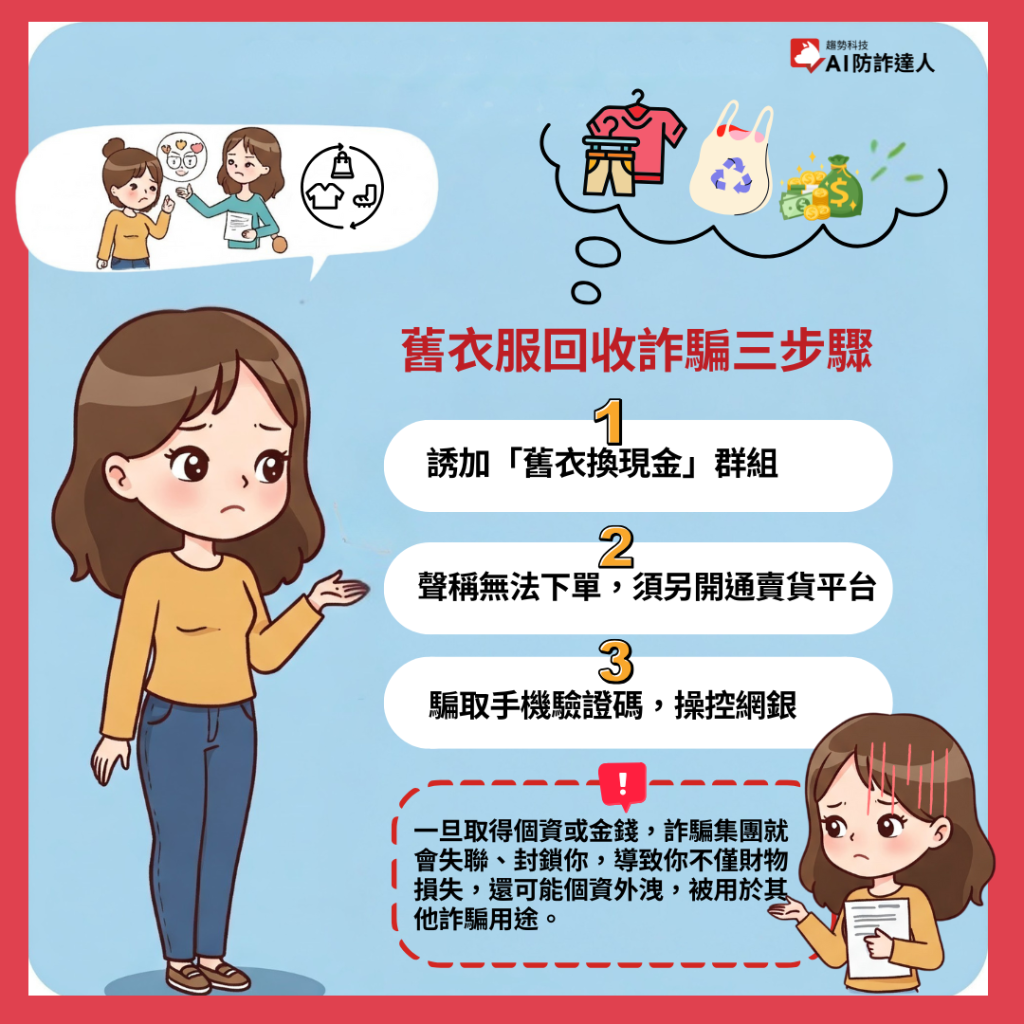 一旦取得個資或金錢，詐騙集團就會失聯、封鎖你，導致你不僅財物損失，還可能個資外洩，被用於其他詐騙用途。